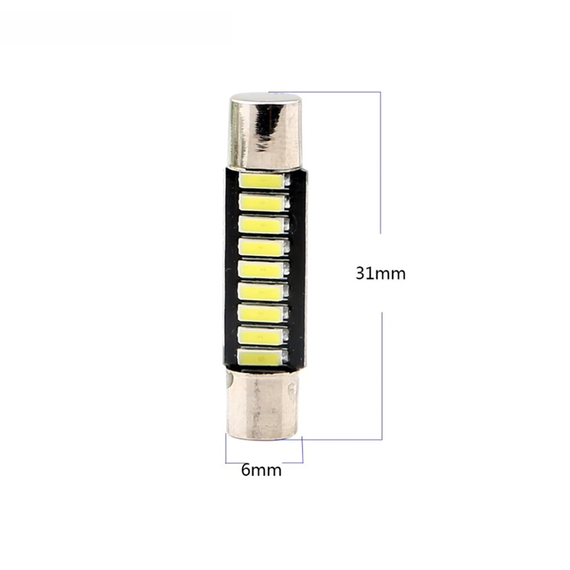 KEYECU 10 шт. супер яркий белый 12В 6000K 31 мм 4014 9 SMD светодиодный зеркальный