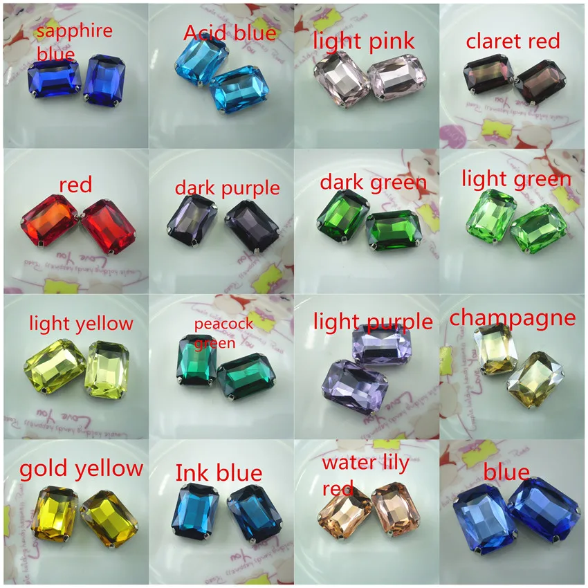 Прямоугольная граненая 8 угловая стеклянная Серебряная чашка 13х18 мм с плоским