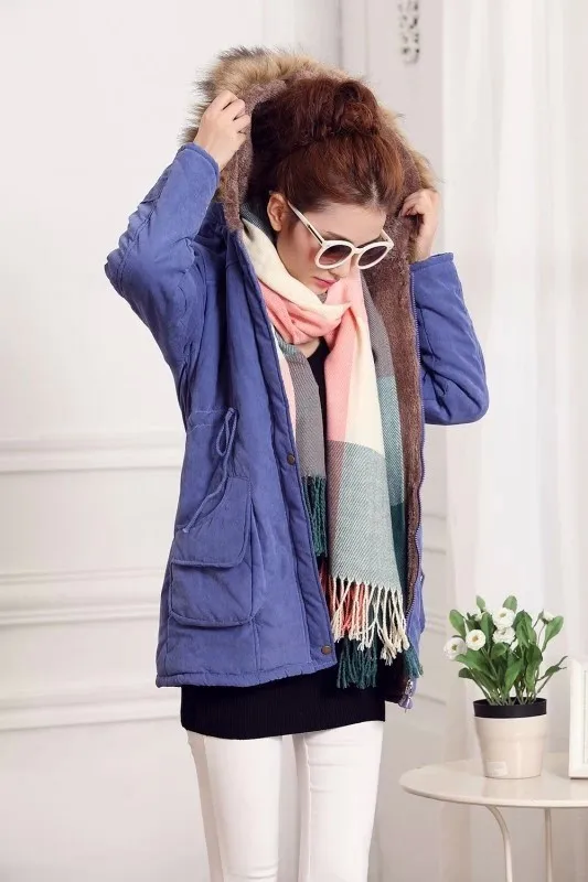 Модные Плотные зимние теплые женские пальто куртки с капюшоном верхняя одежда на