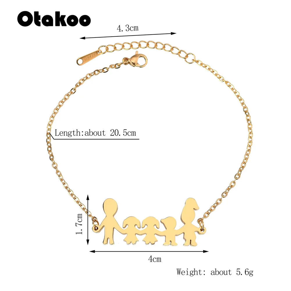 Otakoo модные браслеты из нержавеющей стали с фигурками для всей семьи изображением