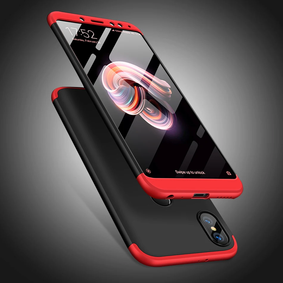 Ударопрочный тонкий жесткий чехол для Redmi Note 5 6 Pro Plus 360 с полной защитой Xiaomi Mi A1 A2 MIX