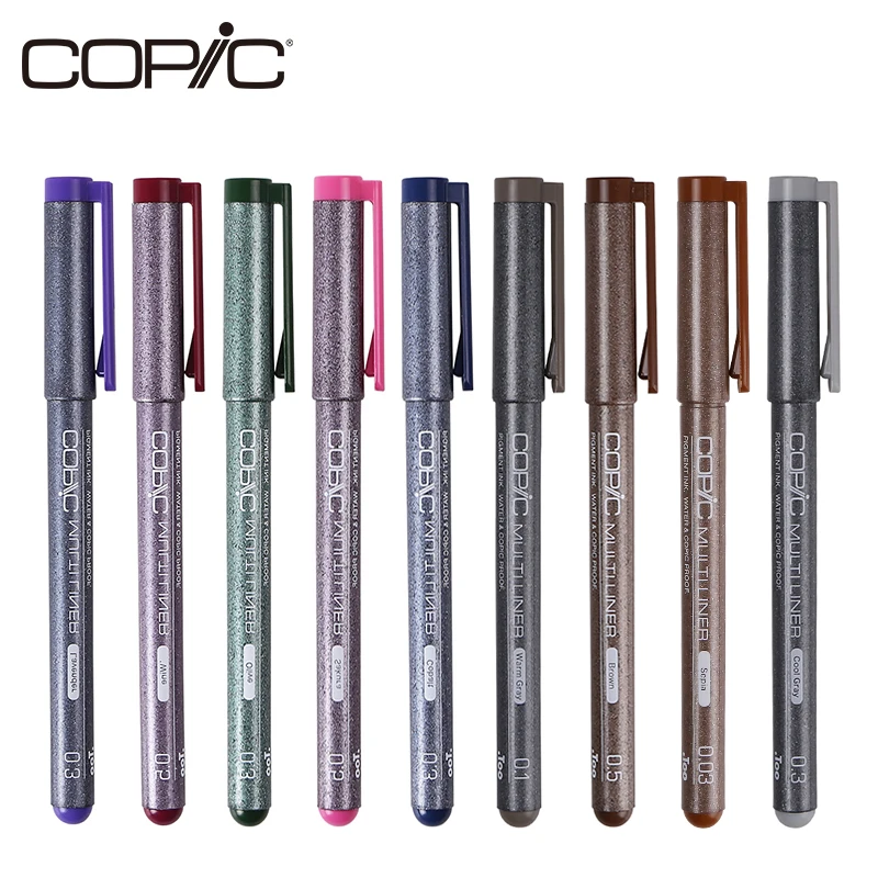 10 шт. японская игольчатая Водонепроницаемая ручка Copic холодный серый коричневый
