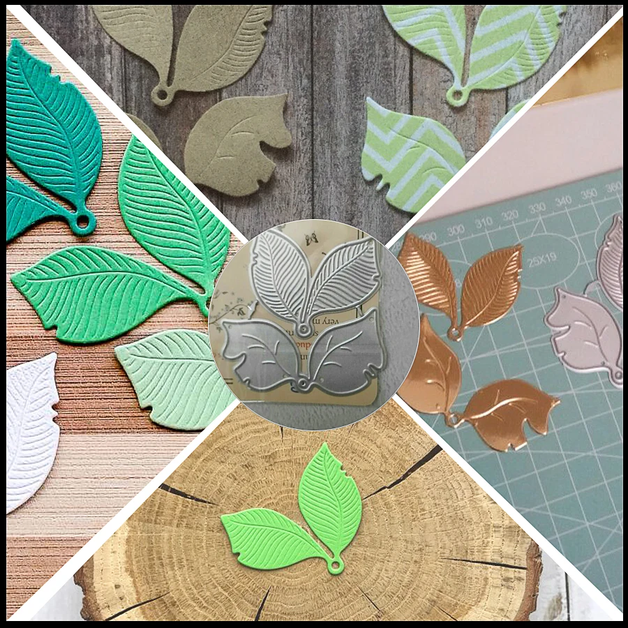 1 шт. две листья трафареты для пресс формы DIY Скрапбукинг штамп/фотоальбом