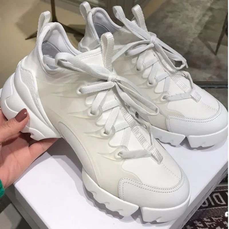 Повседневная Белая обувь женские массивные кроссовки на платформе zapatos de mujer