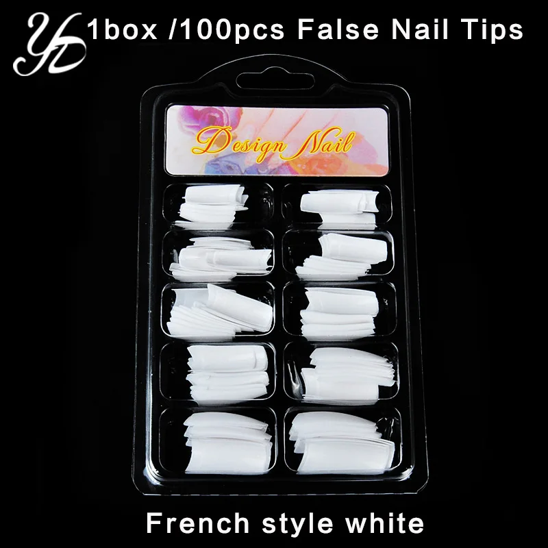 Yiday 3 Box/ 300pcs Half False Nail Tips 10 Different Sizes Artificial French Acrylic Nails Design Display Training DIY Manicure |