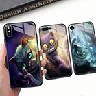 Чехол-накладка для iphone 7, 6S, 7, 8 plus, X, XR, XS MAX, 11, 12, 13 pro max, из твёрдого стекла с рисунком