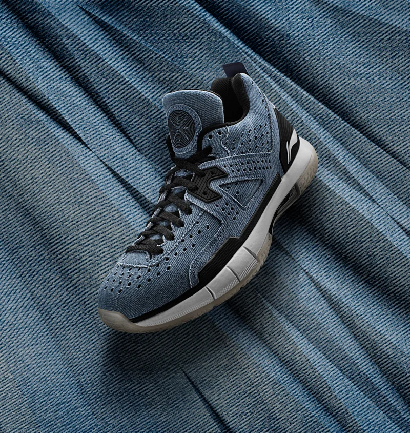 Li-Ning мужские WOW 5 Джинсовые профессиональные баскетбольные кроссовки подкладка облако Bounse+ wow5 кроссовки Путь Уэйда спортивная обувь ABAM057 XYL099