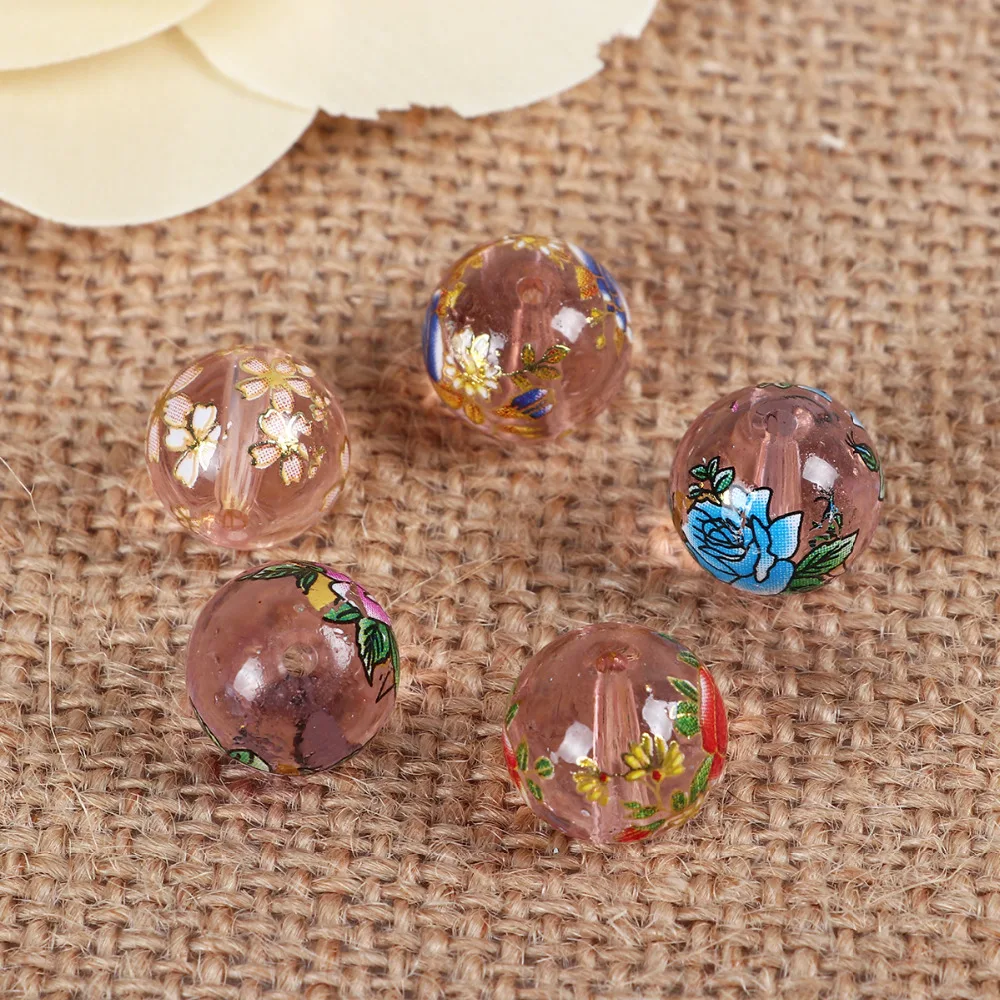 DoreenBeads стеклянная роспись винтажные японские бусины тенша круглые в случайном