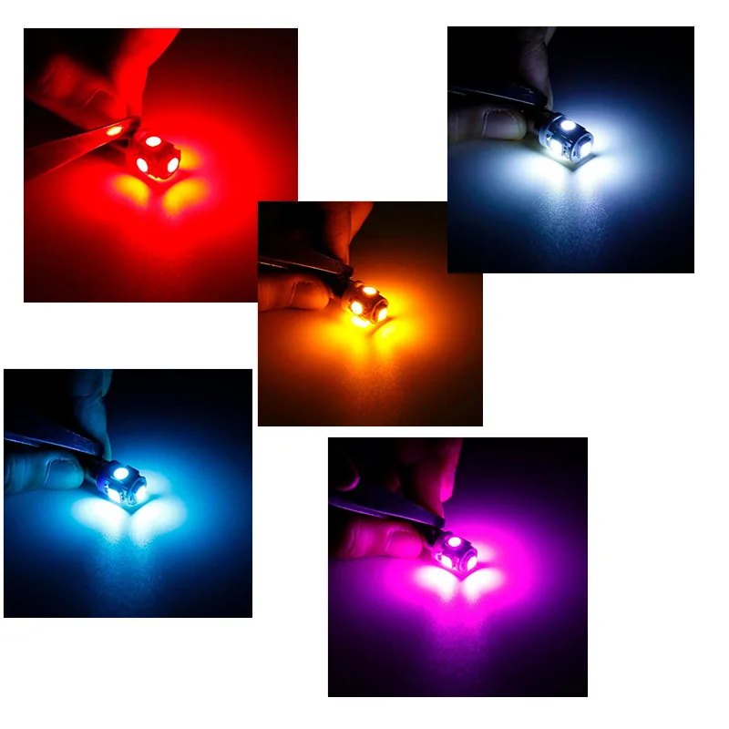 10 шт. T11 BA9S 5050 5 SMD светодиодный Белый Автомобильный светильник источник 12 В лампа