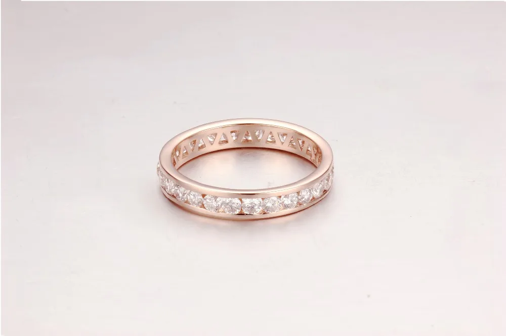 14k розовое золото Круглый 2 мм DEF белый цвет Лаборатория алмаз обручальное кольцо