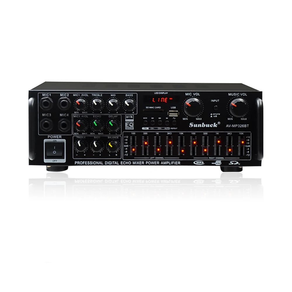 SUNBUCK 150 Вт* 2 220 в домашний Bluetooth HiFi усилитель высокой мощности эквалайзер Эквалайзер 12 в автомобильный уличный радио Многофункциональный усилитель мощности