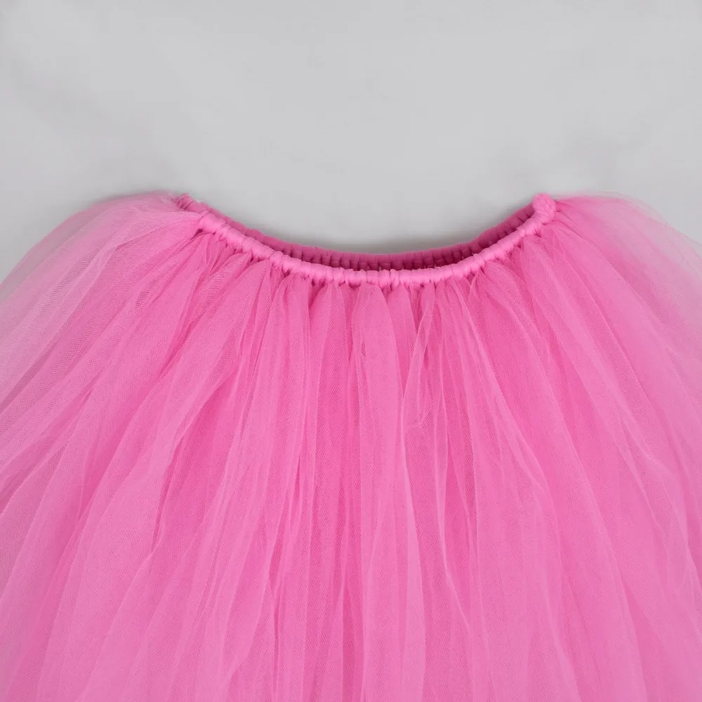 Длинная юбка пачка для девочек темно розового цвета пышные тюлевые юбки пачки с