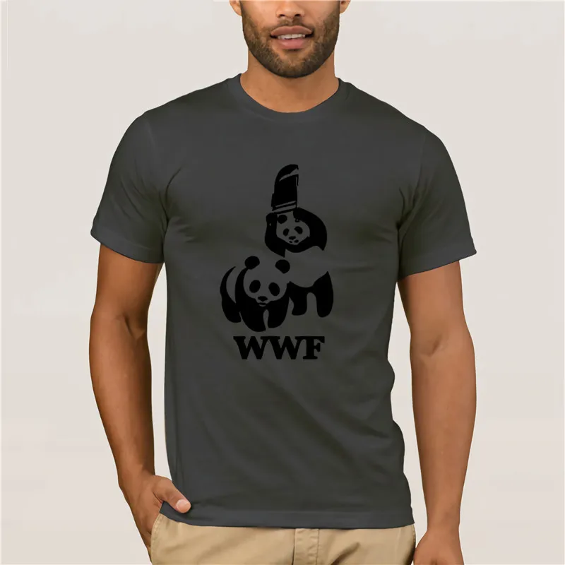 Борьба WWF панда футболки с короткими рукавами и Camiseta футболка для мужчин Летняя