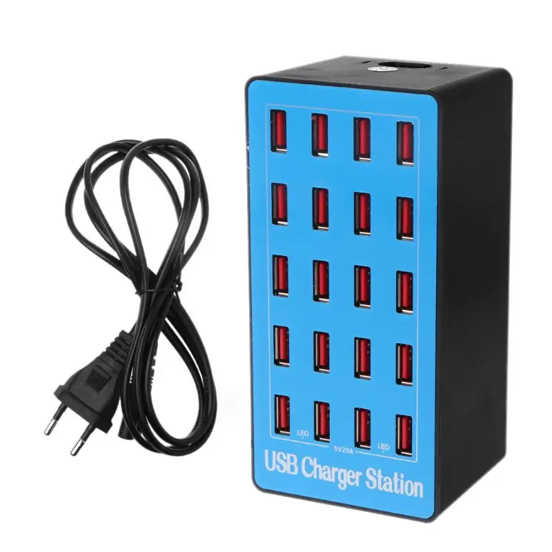 BL-EU 20-Порты и разъёмы usb-хаб Зарядное устройство Мощность адаптер быстрой зарядки док-станция 100 Вт для Apple iPhone iPad samsung huawei Смартфон стол - Тип штекера: BL-EU