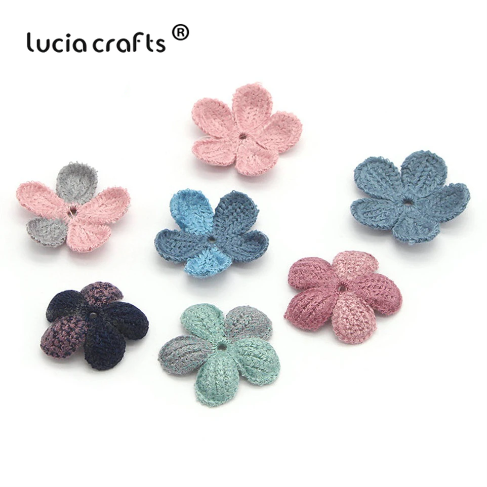 Lucia Craft 10/13 шт. 35 мм шерстяные цветы для шитья нашивки декора материалы ручной