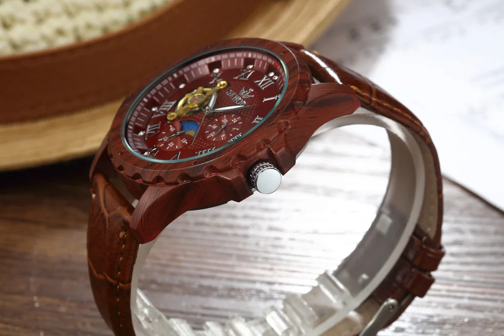 SEWOR Топ бренд класса люкс Tourbillon автоматические механические часы мужские