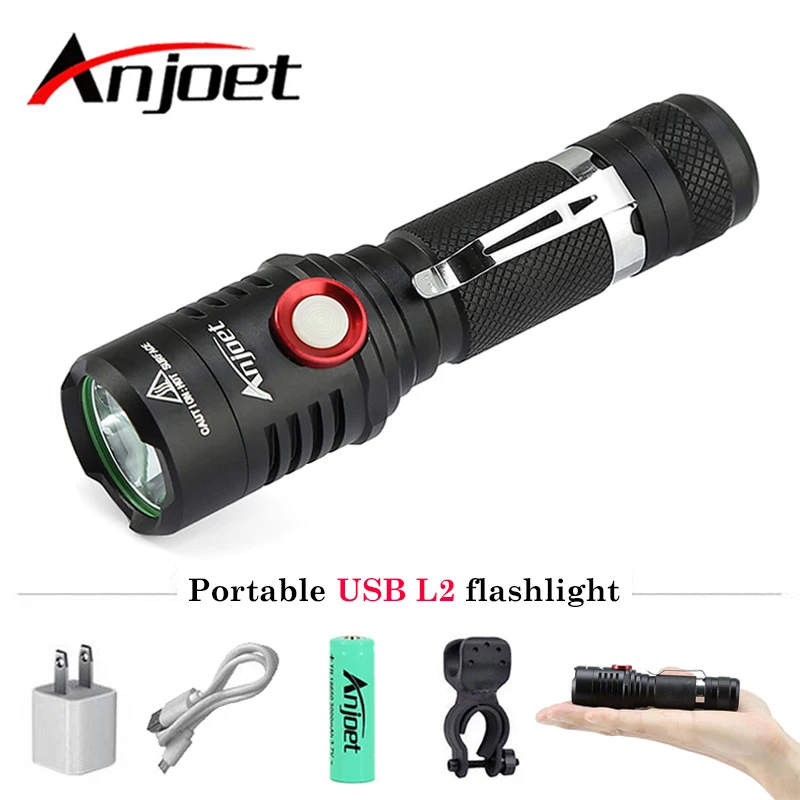 Anjoet 5000LM XM-L2 LED Tactical Flashlight Adjustable light Waterproof camp Rechargeable Torch Lamp+18650 battery USB charger
Anjoet 5000LM XM-L2 LED Tactical Flashlight Adjustable light Waterproof camp Rechargeable Torch Lamp+18650 battery USB charger