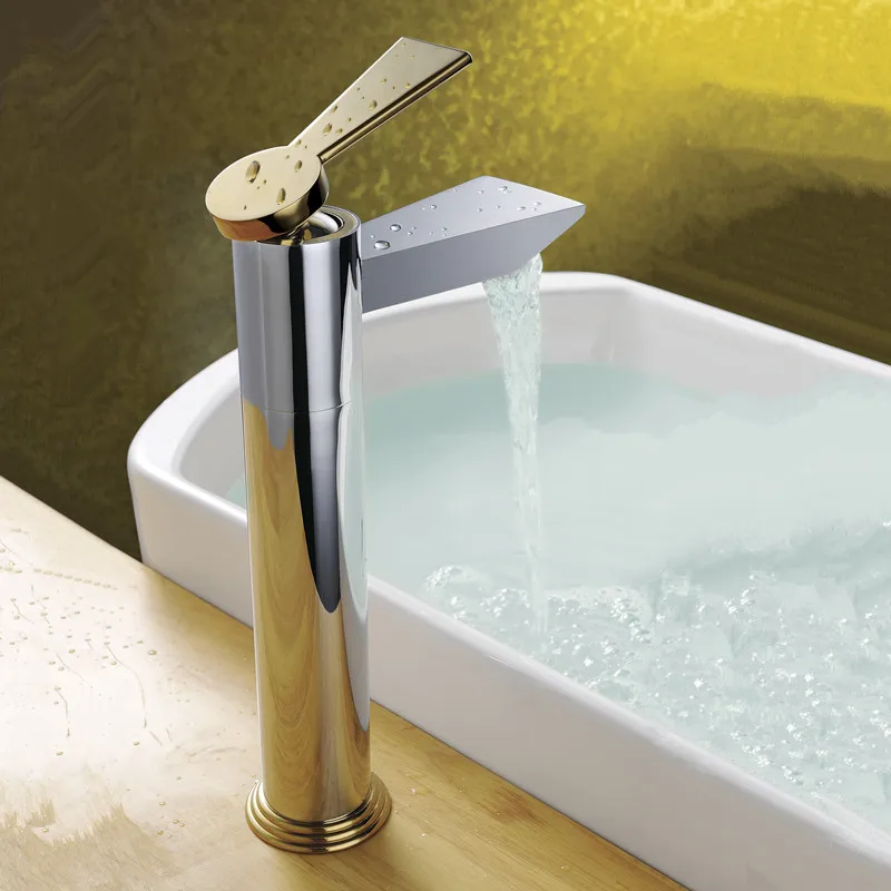 

New Wholesale Patent Design High Body Basin Tap Brass Bathroom Sink Vessel Faucet
