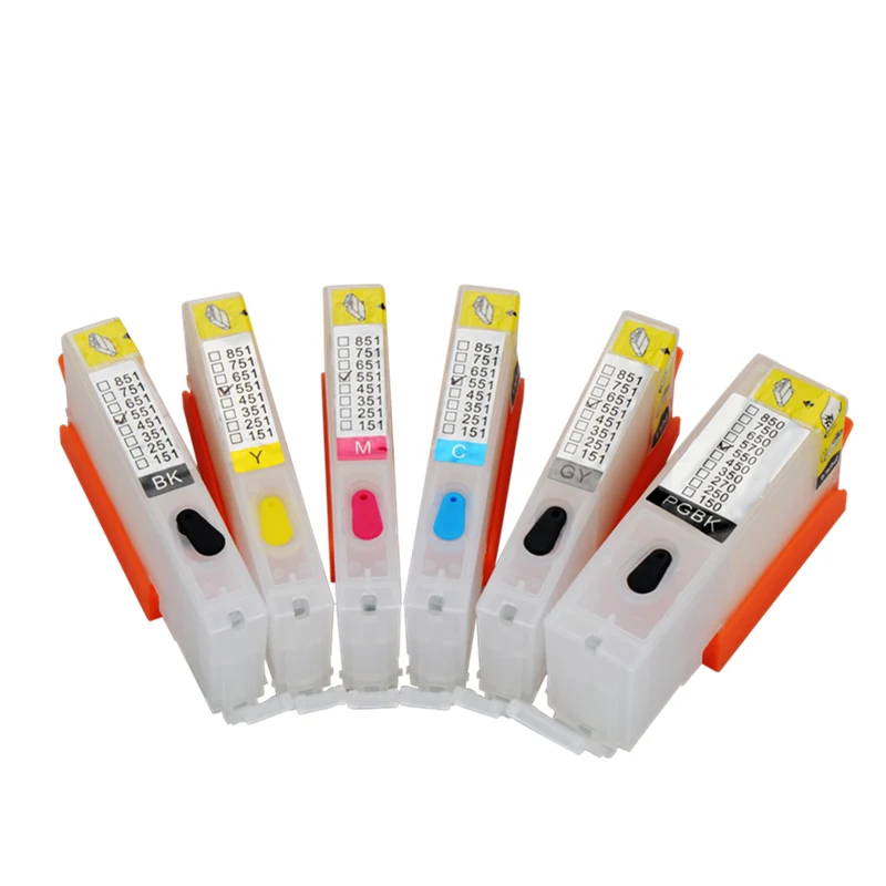 6 шт. PGI 250 PGBK CLI251 BK C M Y GY Compitalbe для canon MG6320 MG7120 MG7520 IP8720 многоразовый картридж с чипом