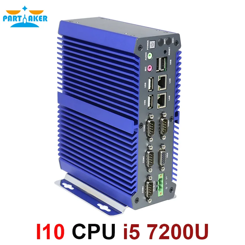 Промышленный мини ПК Синий чехол ITX Intel Core i5 7200u 2 Lan Turbo Boost 3 1 ГГц Barebone Linux с