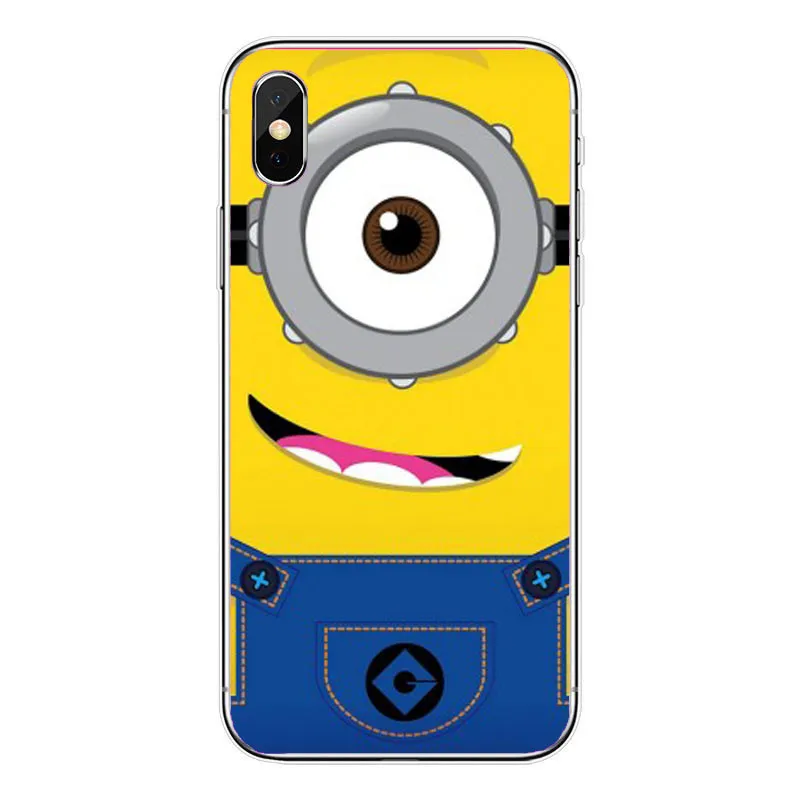 TPU Милый мультфильм Забавный Гадкий я Желтый Миньон Мягкий Силиконовый ТПУ чехол для телефона iPhone 4 5 SE 6 7 8 Plus X Fundas coque - Цвет: TPU