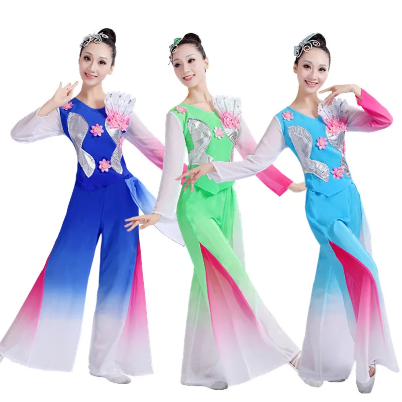 Китайский стиль Hanfu Классический танцевальный костюм женский национальный танец