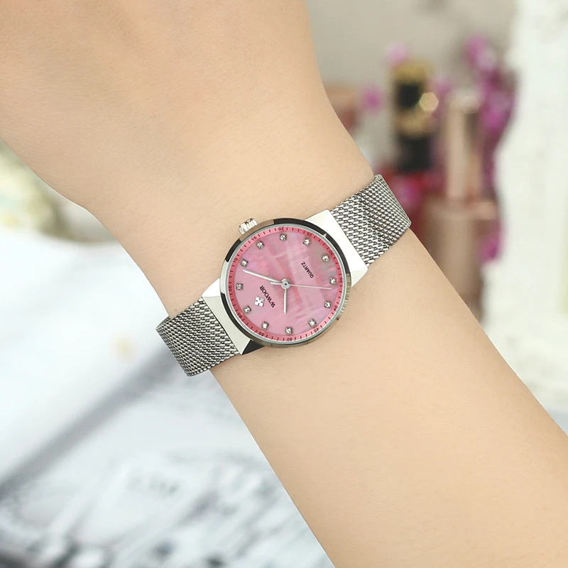 WWOOR Luxury Brand Women Watche Fashion Casual Quartz Watch Small Dial Rhinestones Simple Mesh Bracelet Ladies Wrist | Наручные часы