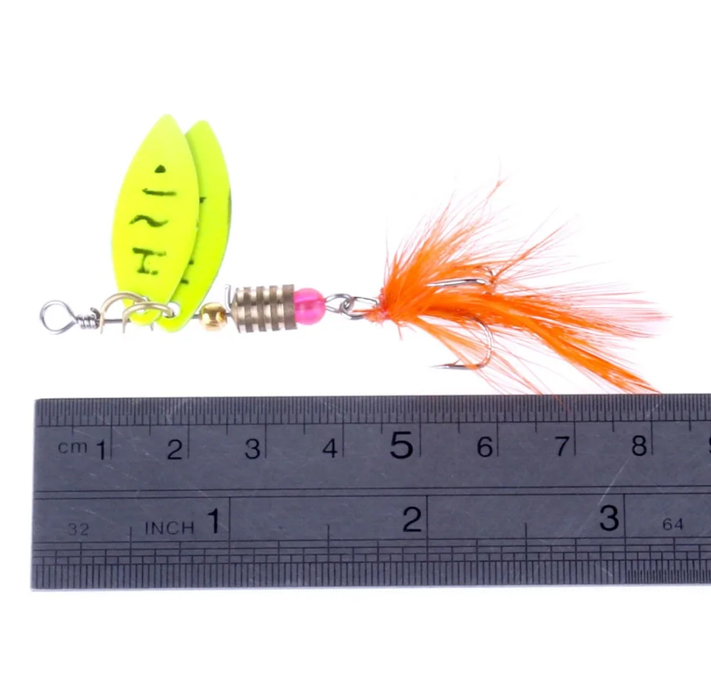 YeMuLang 1PCS Hard Fishing Lures 4.5g Bait ice Diving Swivel Jig Wobbler Iron Winter With Feather 8# Hook For | Спорт и развлечения