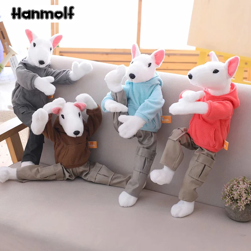 Плюшевая игрушка Bull Terrier Спортивная собака шарнирная плюшевая подвижные длинные