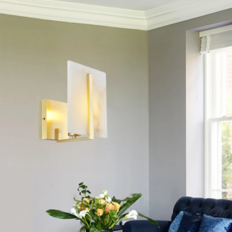 Американский антикварный медный настенный светильник светодиодные квадратные