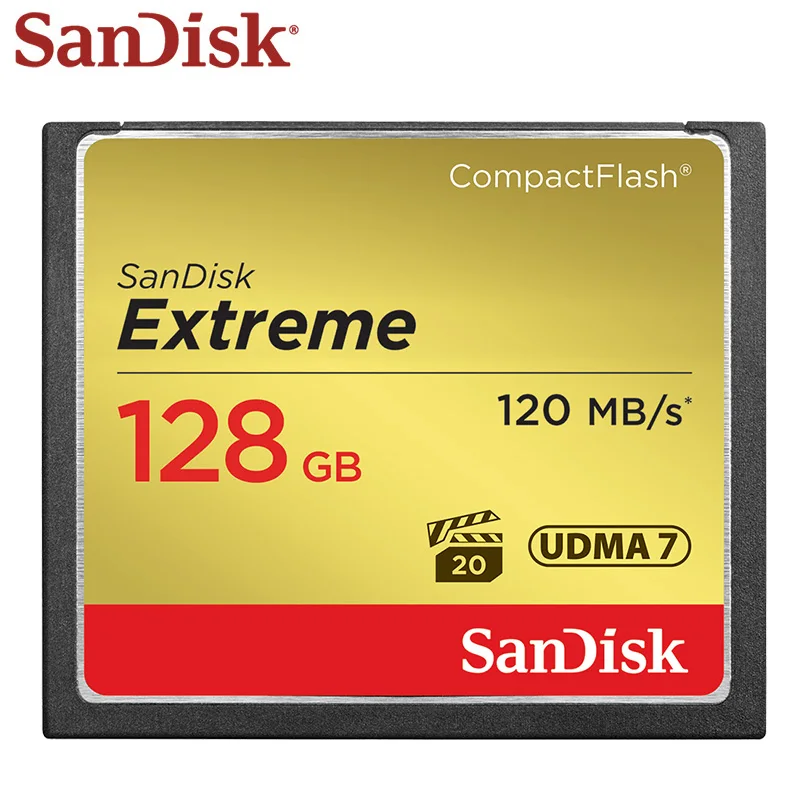 Sandisk CF Card 128GB Compact Flash Card 64GB Memory Card 32GB Flash Card VPG-20 UDMA7 High Speed Original Max 120MB For Camera
