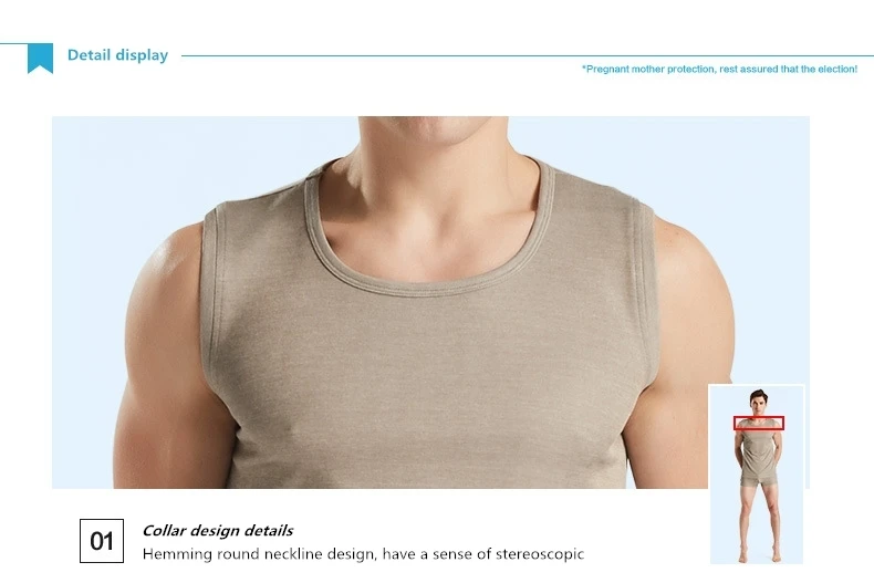 Radiation protective underwear,Silver fiber material,anti-electromagnetic radiation EMF shielding   sleeveless shirt