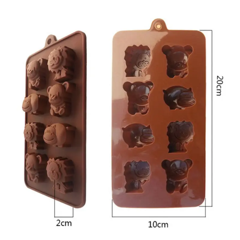 

Bear Lion hippo silicone moldes de chocolate diy hand tools lovely cartoon Animal mold