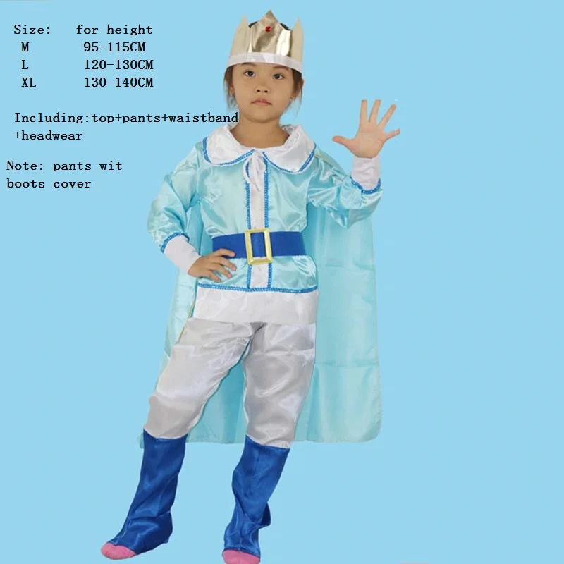 Costume Детский карнавальный костюм принцессы на Хэллоуин; Детские костюмы короля; Европейская королевская Одежда для мальчиков; Праздничный Рождественский костюм Пурима - Цвет: Costume