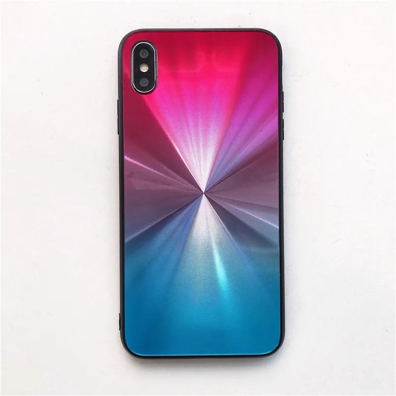 Pink Blue Горячие Градиент 3D с украшениями, алмазный, зеркальный чехол для samsung Galaxy S10 S9 S8 плюс S10E A6 A8 J4 J6 A7 A9 M10 A10 A30 A50 A40 A70 - Цвет: Pink Blue