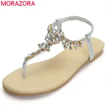 Женская пляжная обувь MORAZORA летняя на плоской подошве украшенная