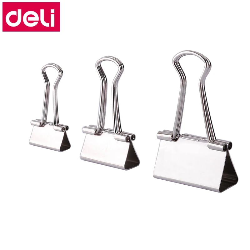 

12 шт. 24 шт./коробка Deli 8843 металлическая связующая деталь 19 мм 25 мм 32 мм зажимы оптовая продажа полная коробка