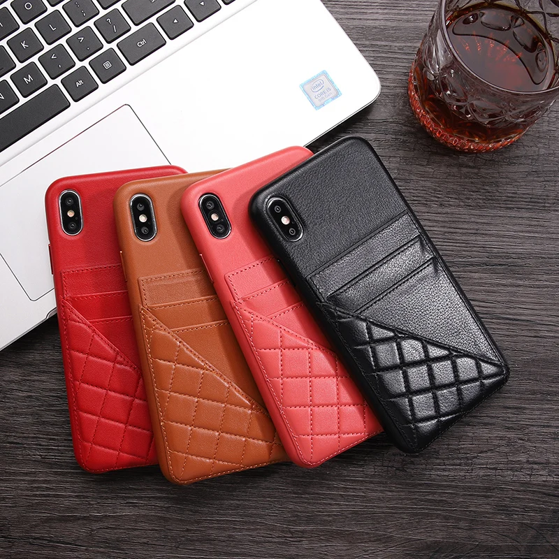 Алюминиевый металлический чехол из натуральной кожи для Apple iPhone XS X XS MAX, роскошный держатель для карт со слотом, чехол