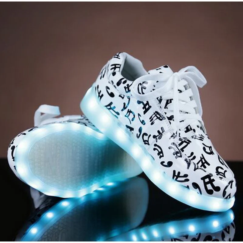 USB charging 8 colors led luminous shoes men couples casual colorful light up size 35-44 neon zapatillas con luces | Обувь
