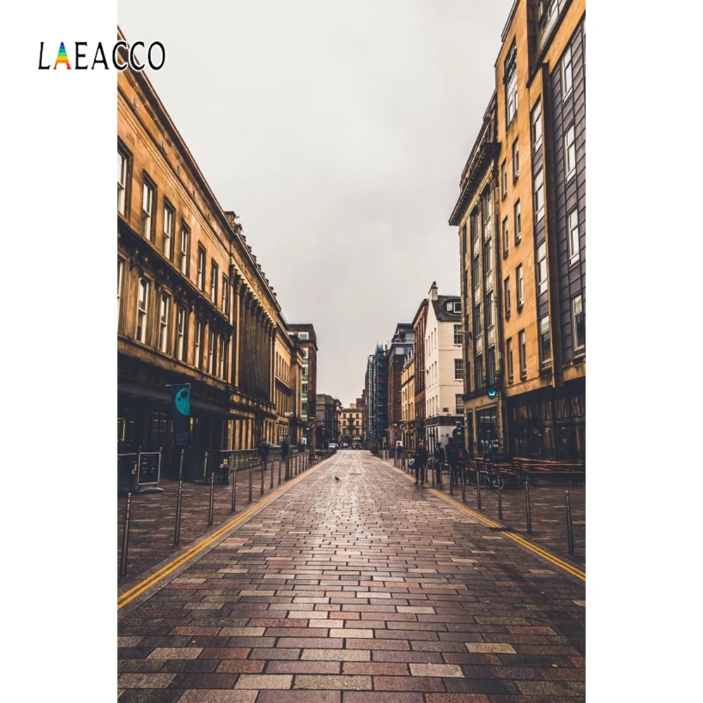 Laeacco Ретро Уличная фотография фон Индивидуальные винтажные Семейные фотосессии