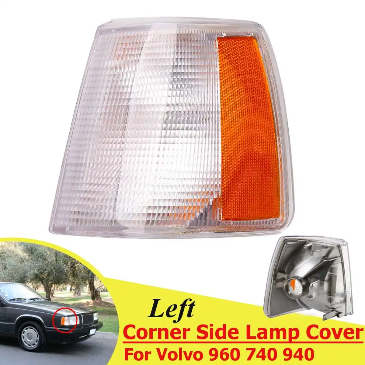 Left Side Для 1990-1995 для Volvo 940 960 7401 пара поворотник угловой светильник левый и правый автомобильный Стайлинг Замена 13696091 VO2520105 - Испускаемый цвет: Left Side