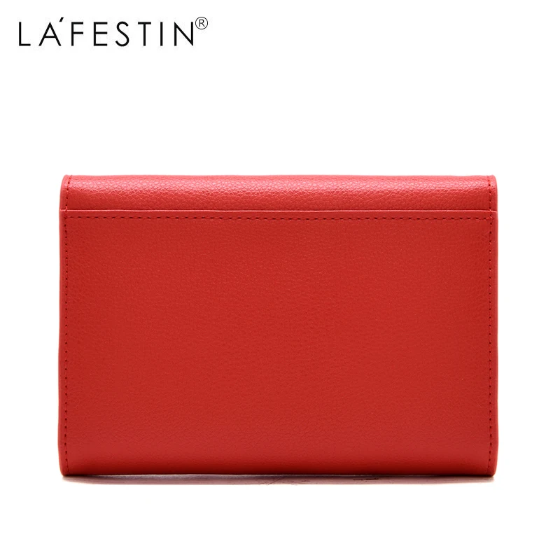 LAFESTIN женский кошелек из натуральной кожи с сердечками короткое стильное
