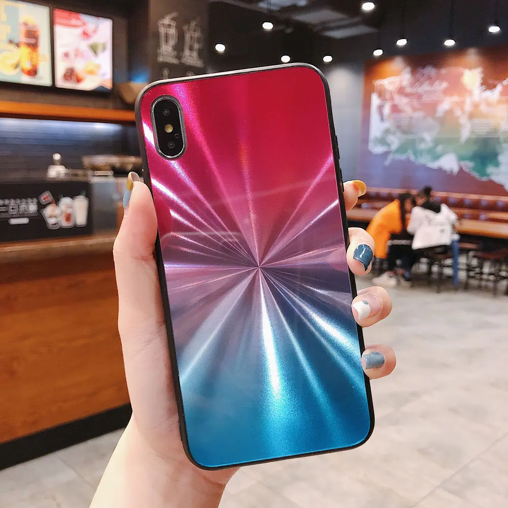 Модный CD градиентный телефонный чехол с блестками для iphone x xr xs max блестящее