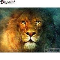 dispaint full squareround drill 5d diy diamond painting animal lion embroidery cross stitch 3d home decor a11060