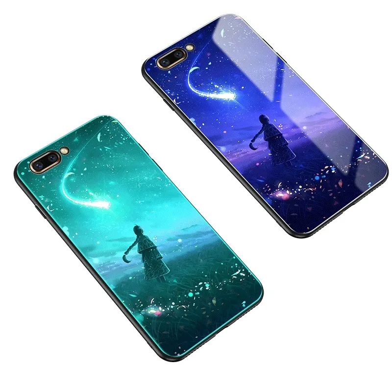 7 Чехол из закаленного стекла для huawei Honor 10 9 8 Honor 8X Max 7X, светящийся противоударный чехол для huawei Honor V10 V9 V8 7C 7A Pro - Цвет: 7