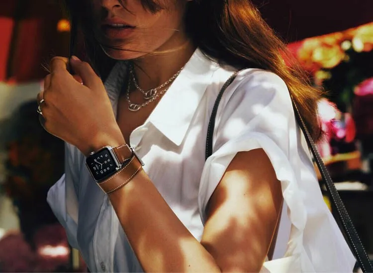 Ремешок из натуральной кожи для Apple Watch Series 4 3 2 с оригинальными адаптерами