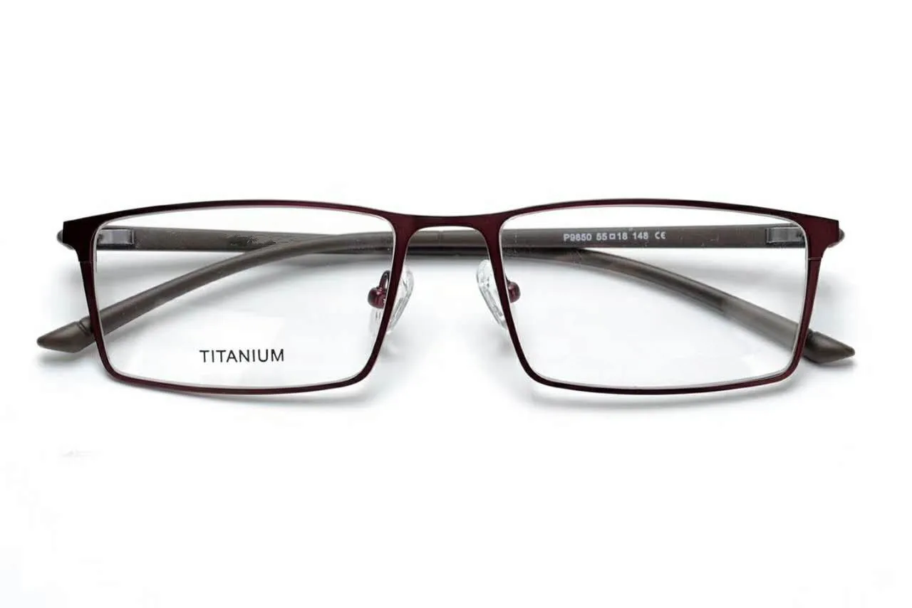 Glasses Frame Men Ultralight Square Myopia Prescription Eyeglasses Male Metal Full Optical Screwless EyewearP9850 | Аксессуары для
