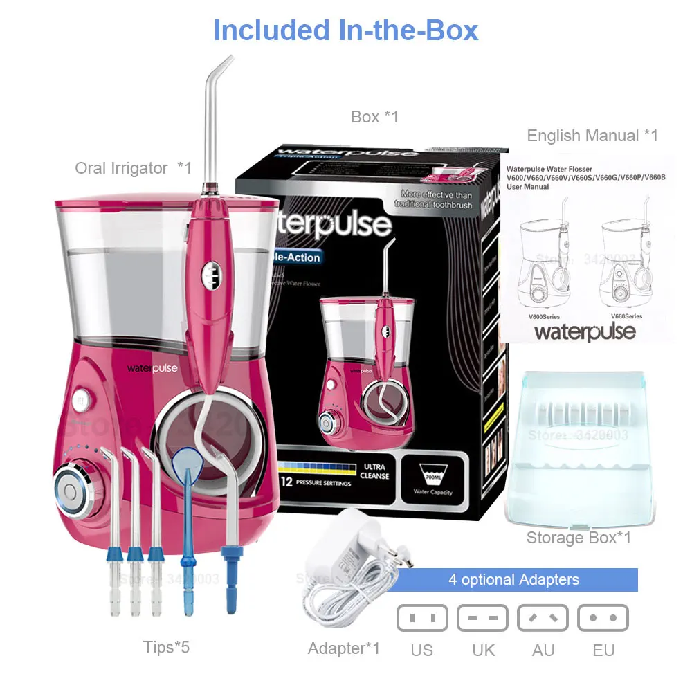 Waterpulse V660R ирригатор Стоматологическая воды Flosser для Семья Ирригатор полости рта