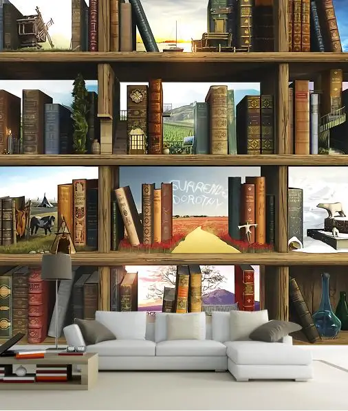 3D обои по индивидуальному заказу фотообои креативная книжная полка для стен