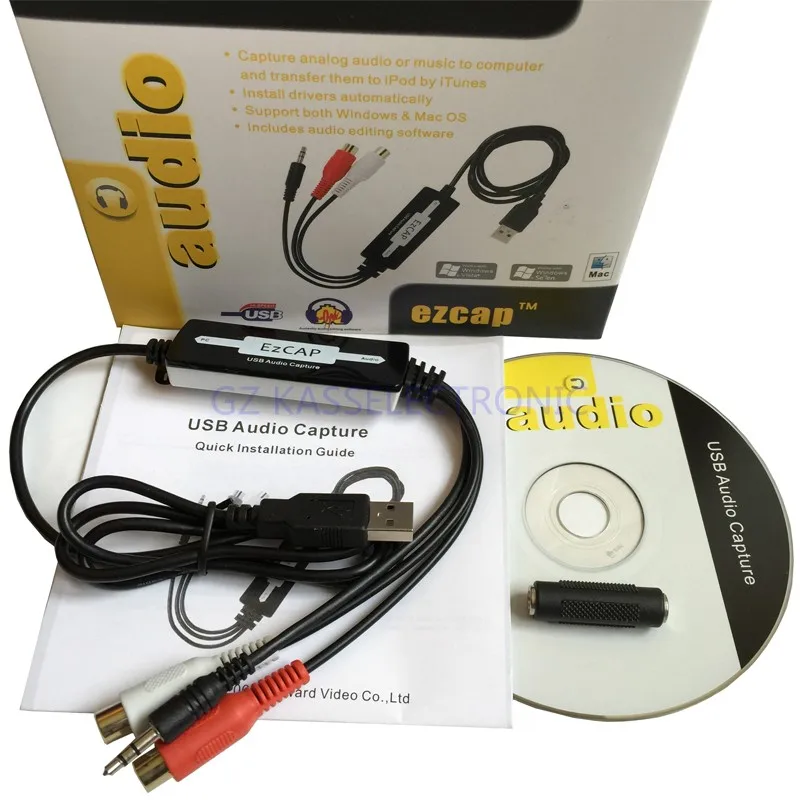 2017 new USB 2.0 Audio Capture device turntable cd mp3 cassette for Window MAC Linux Free shipping | Компьютеры и офис